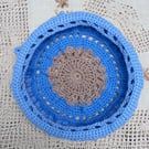 Meduim sized Crochet lace basket bowl in vintage style