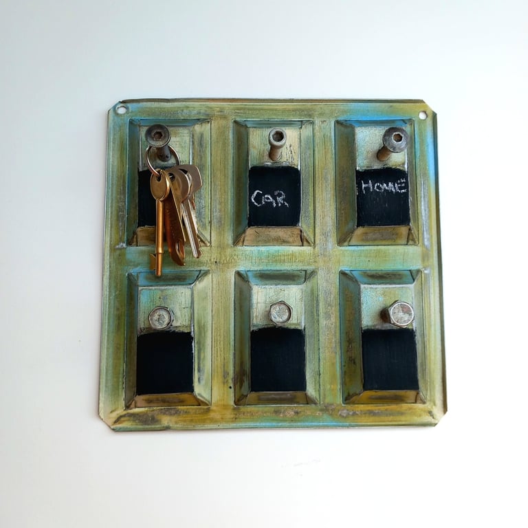 Industrial Metal Key Rack Repurposed 
