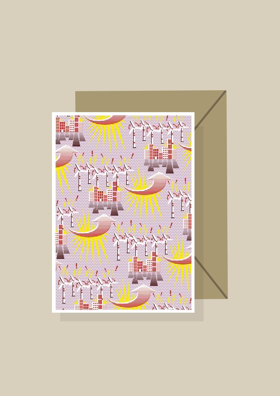 Educational Greetings Card  - 'Wind Turbines'
