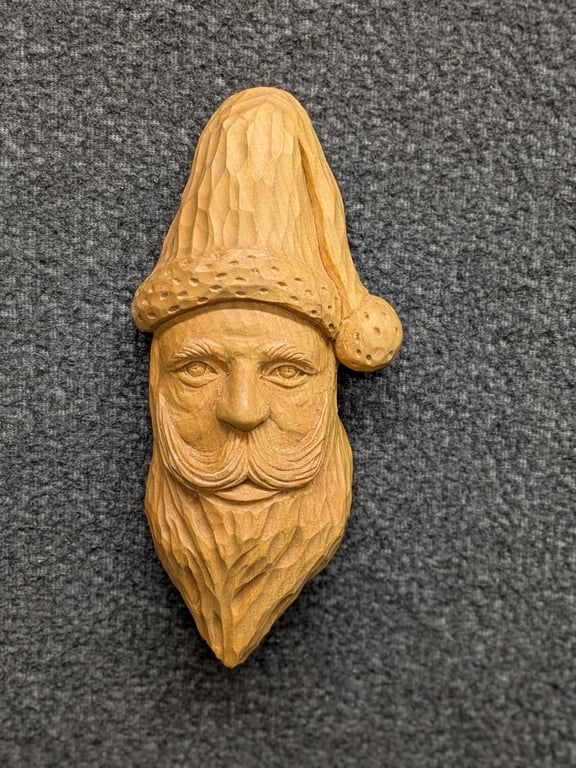 Hand carved wooden Santa 