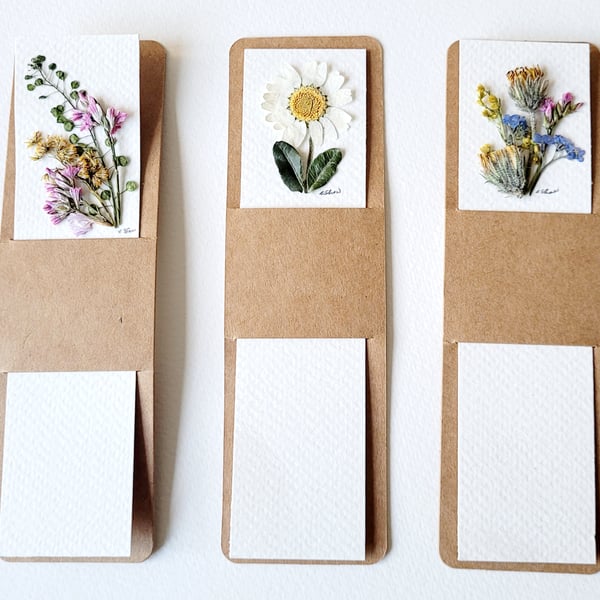 Small Handmade Pressed Flower Bookmarks 