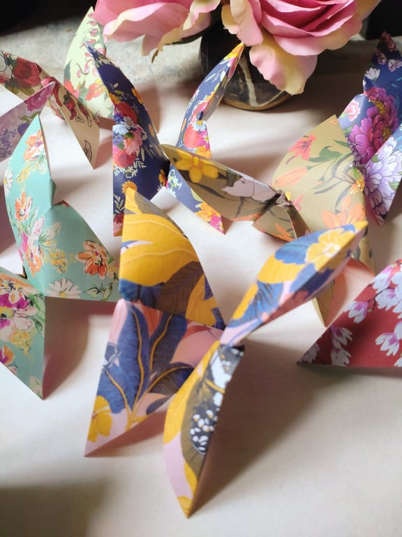Origami Butterfly Garland, Paper Bunting, Eclectic Bohemian Interiors