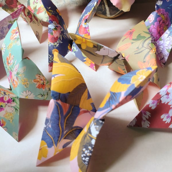Origami Butterfly Garland, Paper Bunting, Eclectic Bohemian Interiors