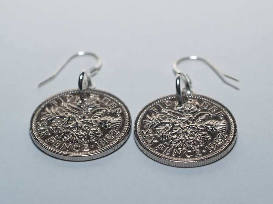 1937 84th birthday lucky sixpence earrings, 84th birthday gift, gift idea, gift 