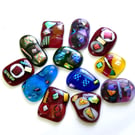 Choice of Dichroic Fused Glass Cabochons Flat Back Jewellery Nuggets