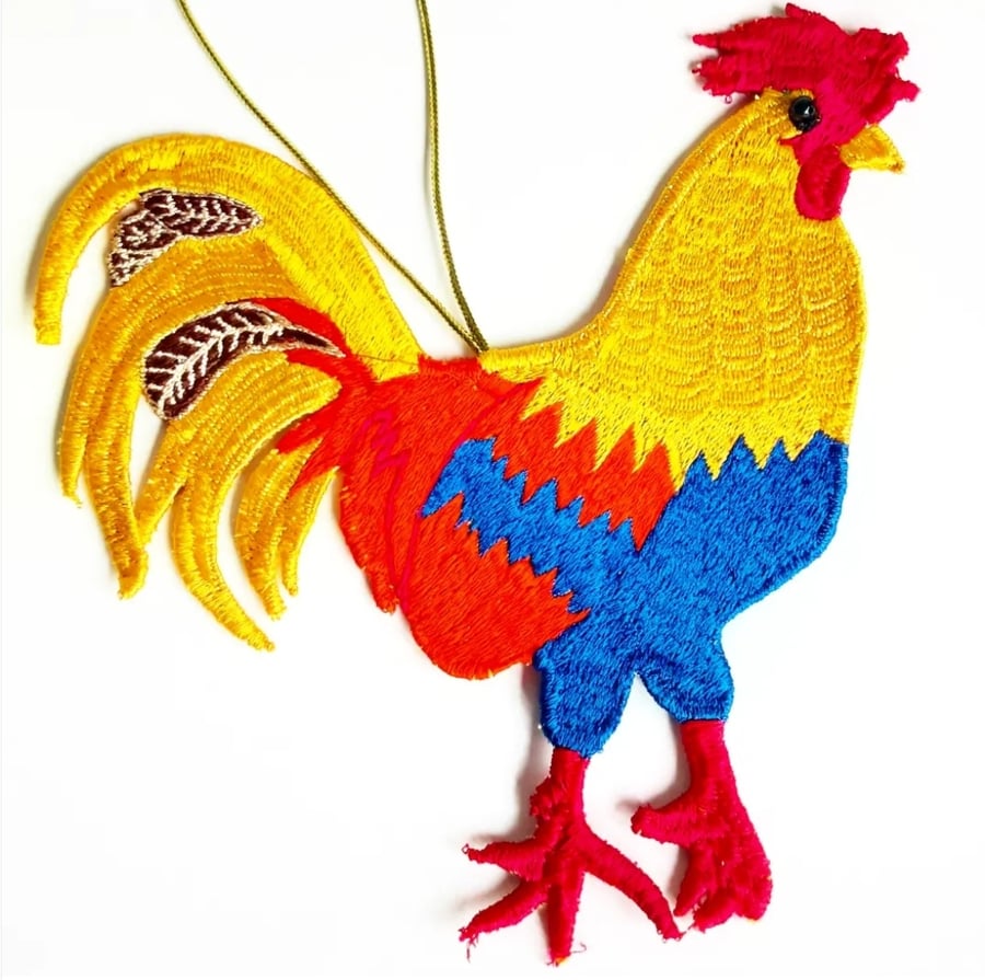 Cockeral Embroidered Hanging Decoration 