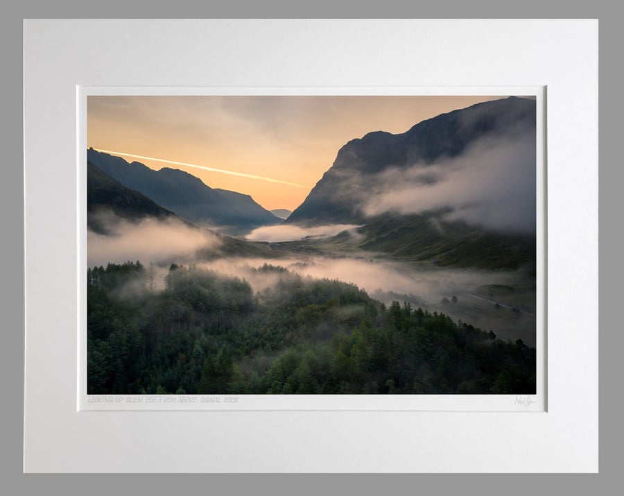 Aonach Eagach Ridge, Bidean nam Bian and Glen Coe - A3 (50x40cm) Unframed Print
