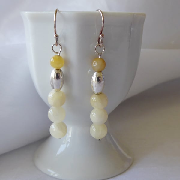 Yellow Calcite and Sterling Silver Earrings 