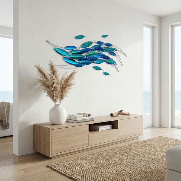 Modern Coastal Fish Wall Sculpture – Customizable Nautical Art 