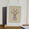 Flowers for You - freely stitched hand-embroidered card for any occasion