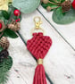 Hedgehog Sending Love Card, Gift Tag & Macrame Heart Keyring Set - Christmas - Image 6