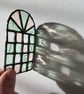 Miniature stained glass window pastels pink aqua - dolls house furniture  - Image 2