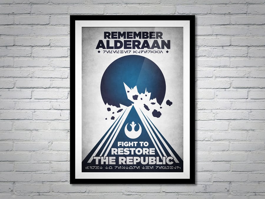 Star Wars Rebel Alliance Propaganda Alderaan Movie Poster Print Wall Art Gift