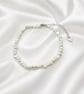 Lovely Irregular Pearl and Sterling Silver Bracelet