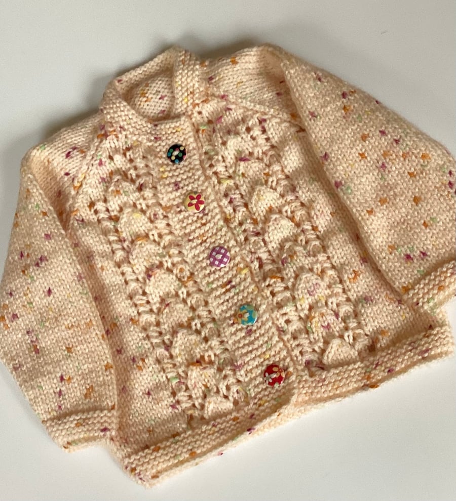 Baby cardigan hand knitted 6-12 months 