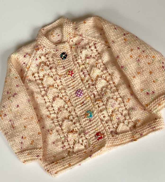 Baby cardigan hand knitted 6-12 months 