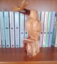 Handmade Carved wooden  kingfisher  - Image 1