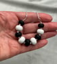 black and white lampwork glass necklace seaglass style - Image 7