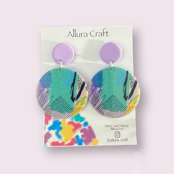 Lilac and Retro Funk Earrings