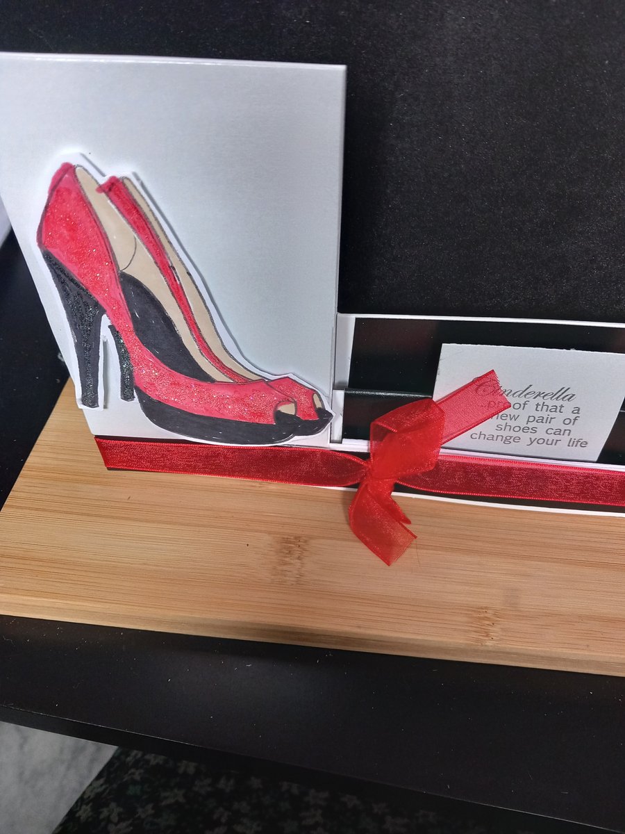 Ladies birthday card Cinderella shoes