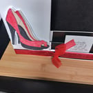 Ladies birthday card Cinderella shoes