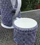 Cafetiere cosy and 2 mug hugs - grey marl.  - Image 4