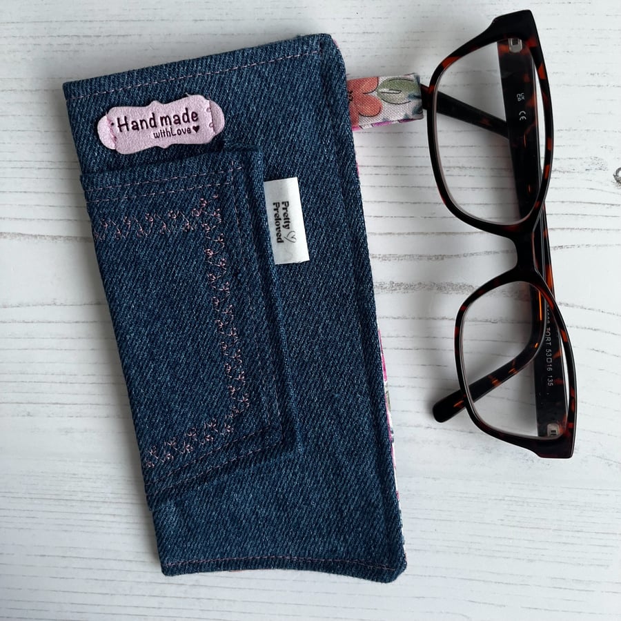 Upcycled Denim Glasses Case