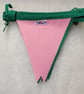 Wicked bunting colours - pink and green fabric bunting - Image 8