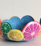 Decorative Stylised Citrus Slice Gourd Bowl - Image 4