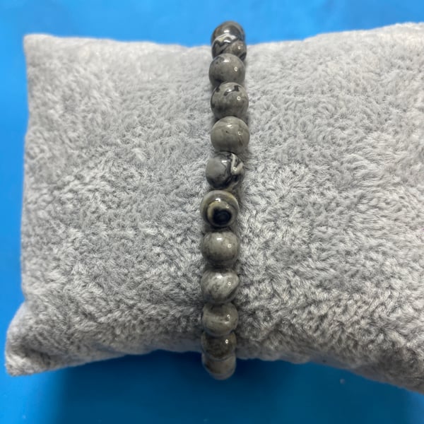 (Map Stone) Handmade Gemstone Bracelet (17cm)