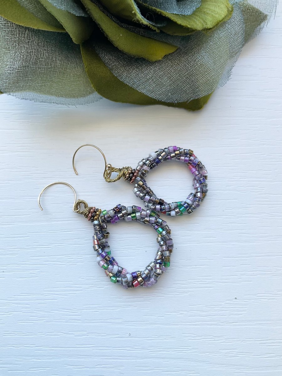 Handmade beaded statement earrings