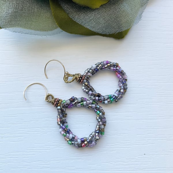 Handmade beaded statement earrings