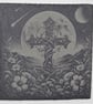 Celtic Cross Slate Coasters Set of 4, Celestial Moon & Stars, Cosmic Gothic Home - Image 2
