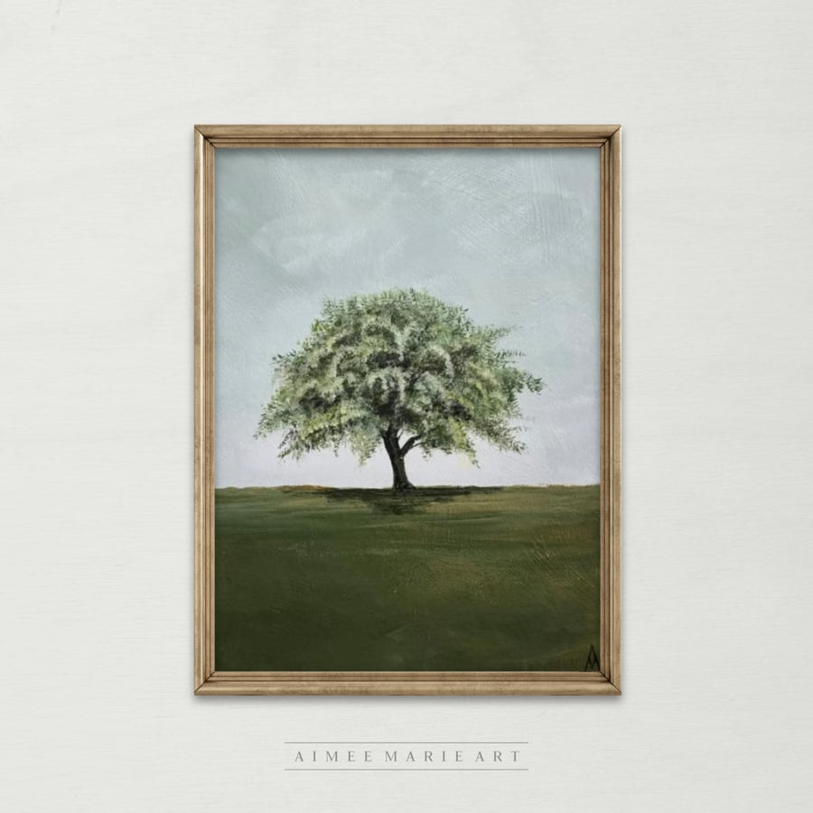 Original Tree Painting - Landscape Art - Small Acrylic Painting Unframed