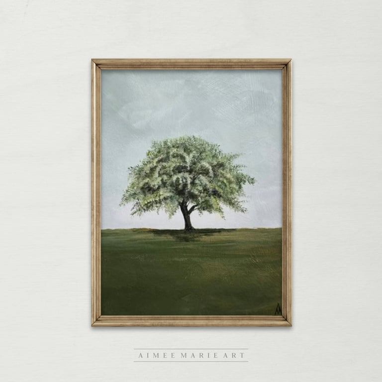 Original Tree Painting - Landscape Art - Small Acrylic Painting Unframed