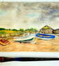 Boats On A Cornish Beach Watercolour Painting - Image 4