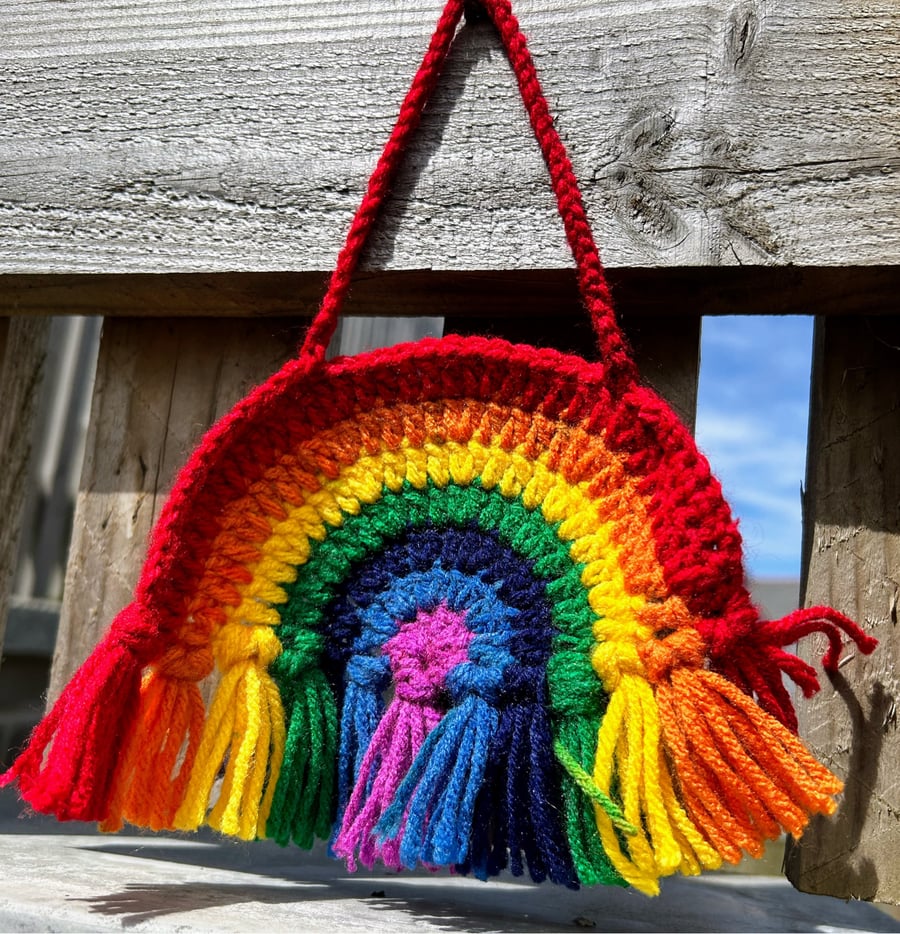 Pride Rainbow Wall Hanging with tassels