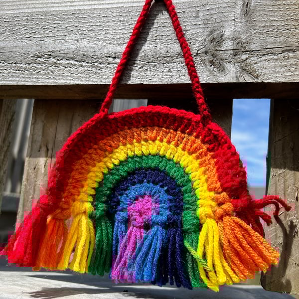 Pride Rainbow Wall Hanging with tassels