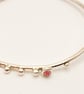 Handmade Silver Stacker Bangle with Tourmaline & Granulation - Image 6
