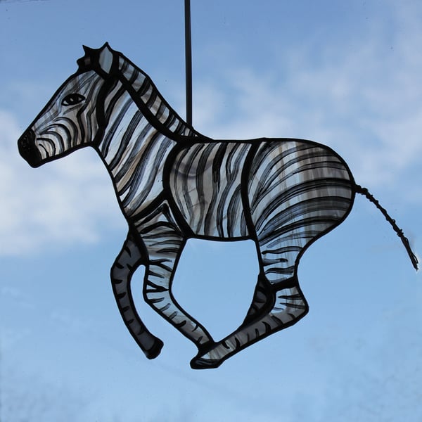 Stained Glass Zebra hanging