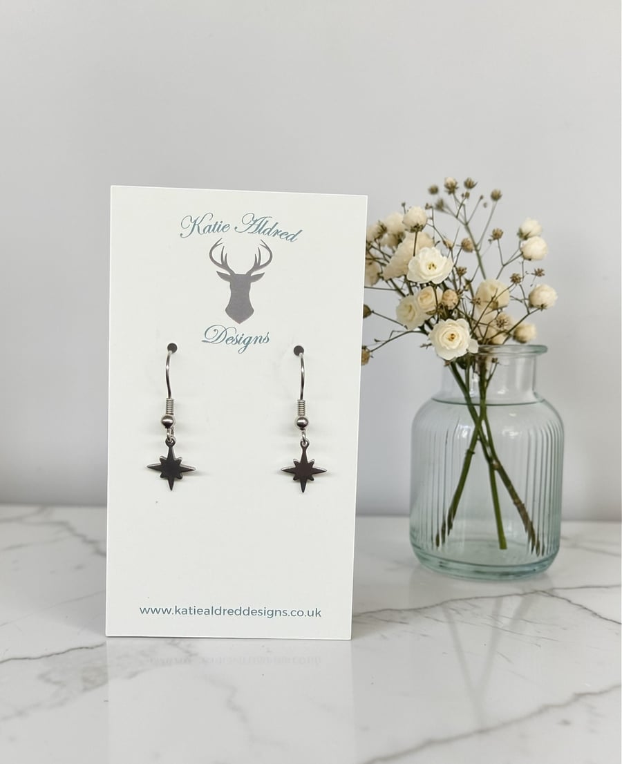 Charm Earrings - Small Silver Star