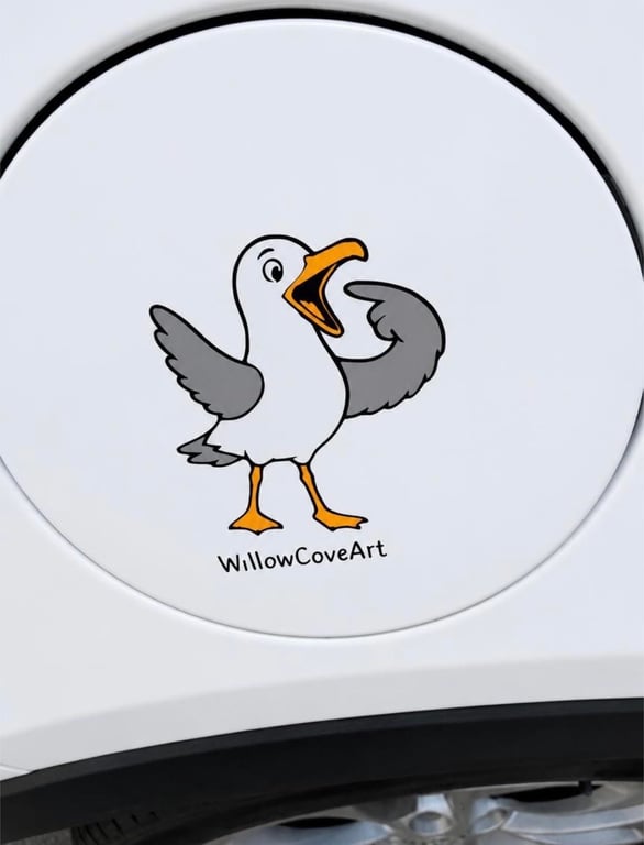 Feed Me Seagull Vinyl Decal - Funny Coastal Car Sticker - Waterproof
