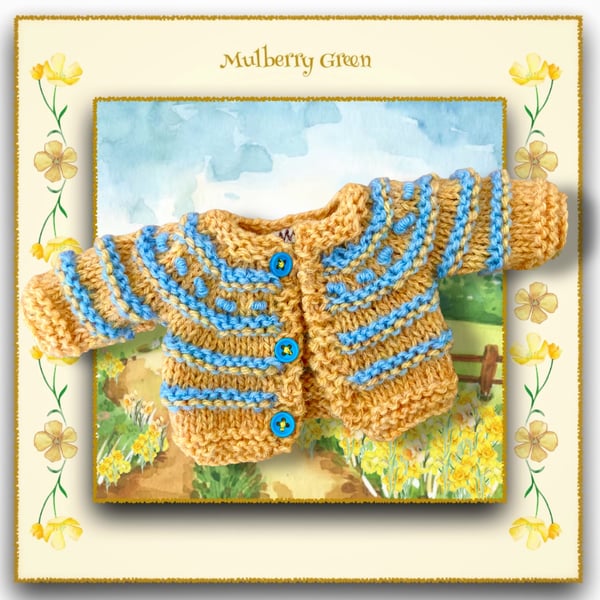 Buttercup and Cornflower Striped Cardigan 