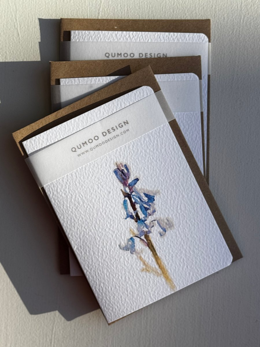 Bluebells Greeting Card Blank Inside Floral Birthday Card (QM300)