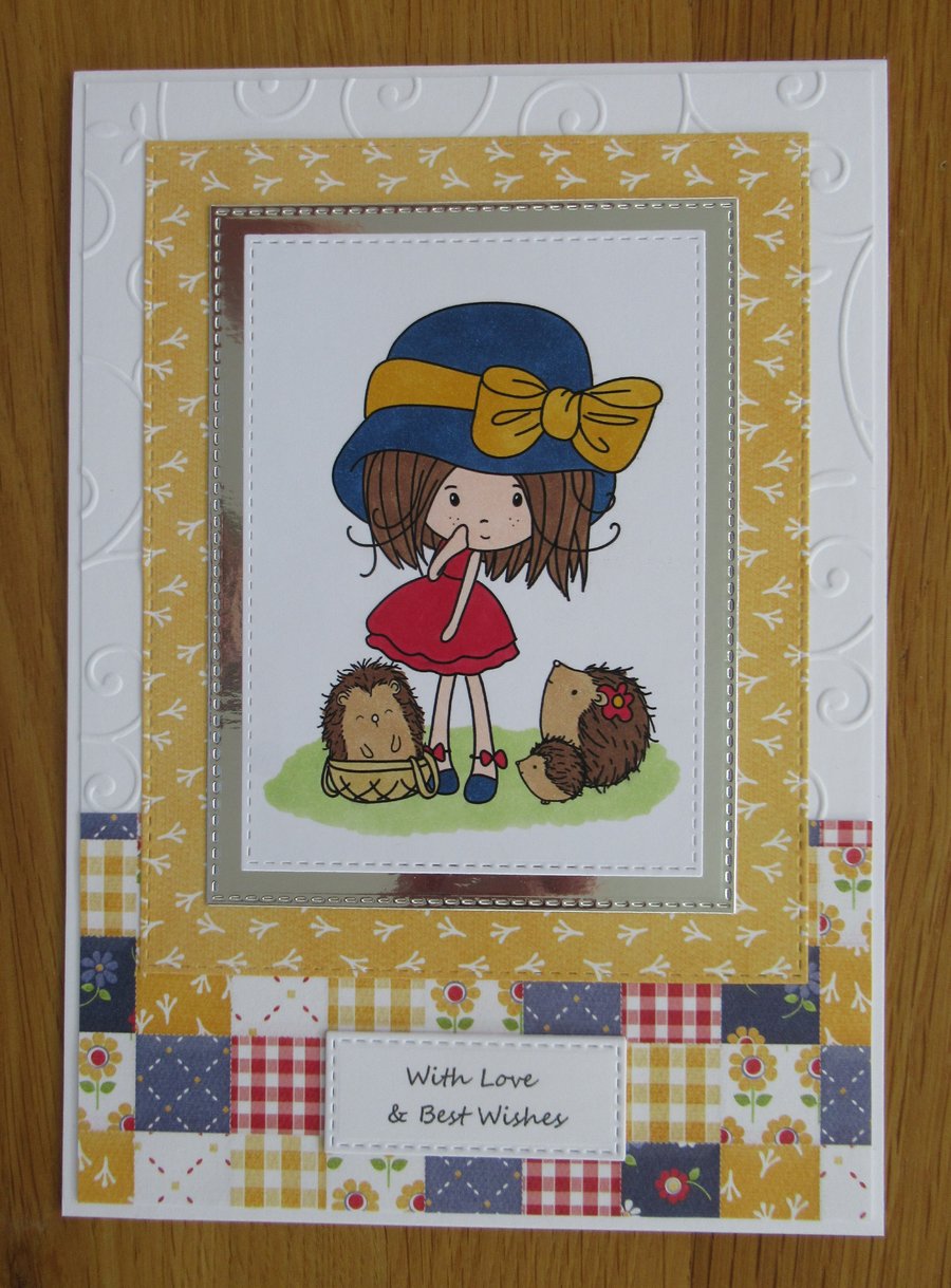 Winnie With Her Hedgehog Friends - A5 Any Occasion Card