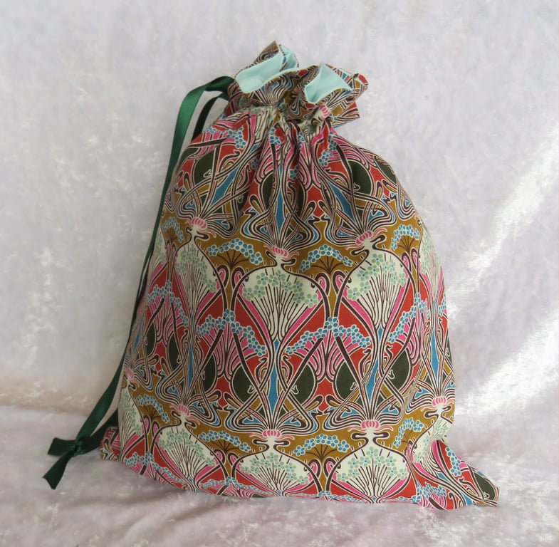 Liberty Tana Lawn bag, pyjama bag, 32cm, lined