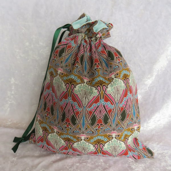 Liberty Tana Lawn bag, pyjama bag, 32cm, lined