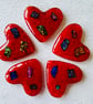Fused glass red love heart 