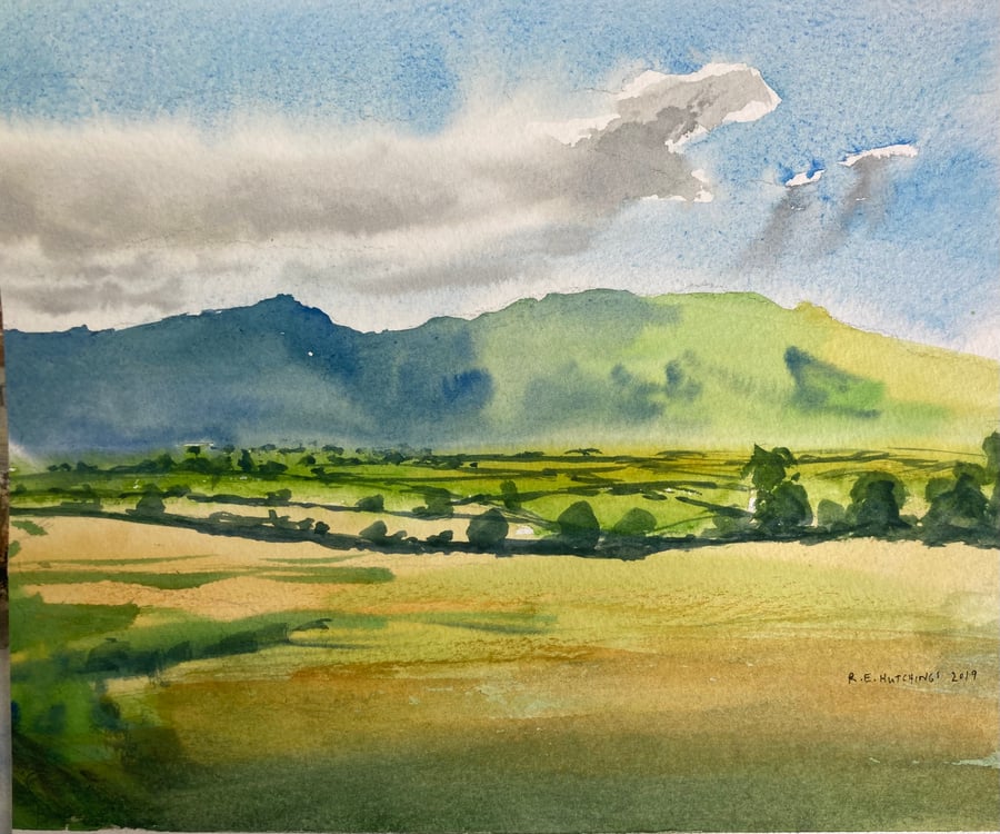 Cleveland hills en plein air 2019 (Pure Original Watercolour)