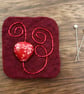 Burgundy Textile Brooch - Image 3